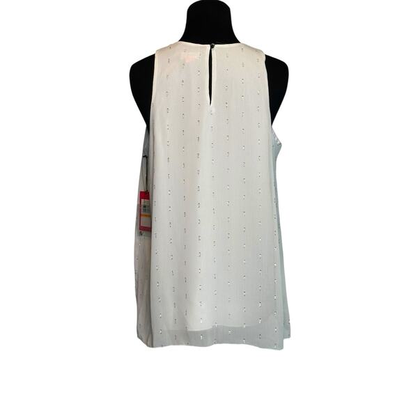 Vince Camuto off white silver sleeveless blouse size Small - Picture 2 of 16